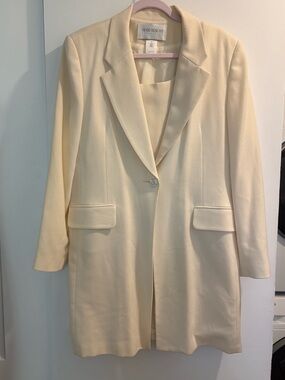 Hugo Buscati Cream Long Blazer Coat and dress cream size 16 coat and 14 dress